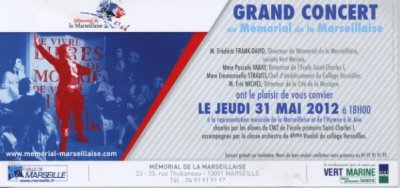 Grand concert au Mémorial de la Marseillaise